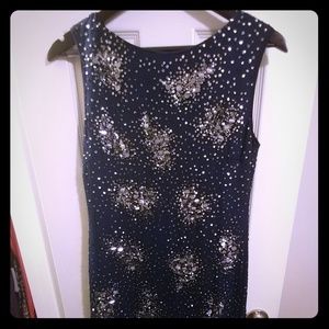 Badgley Mischka Navy Sheath